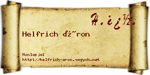 Helfrich Áron névjegykártya