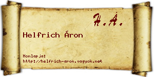 Helfrich Áron névjegykártya